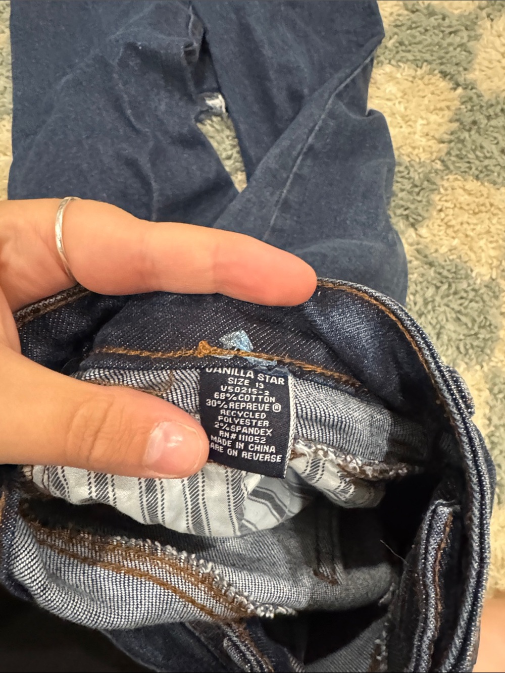 5/$25 Dark Blue Distressed stretchy Jeans - Picture 7 of 7
